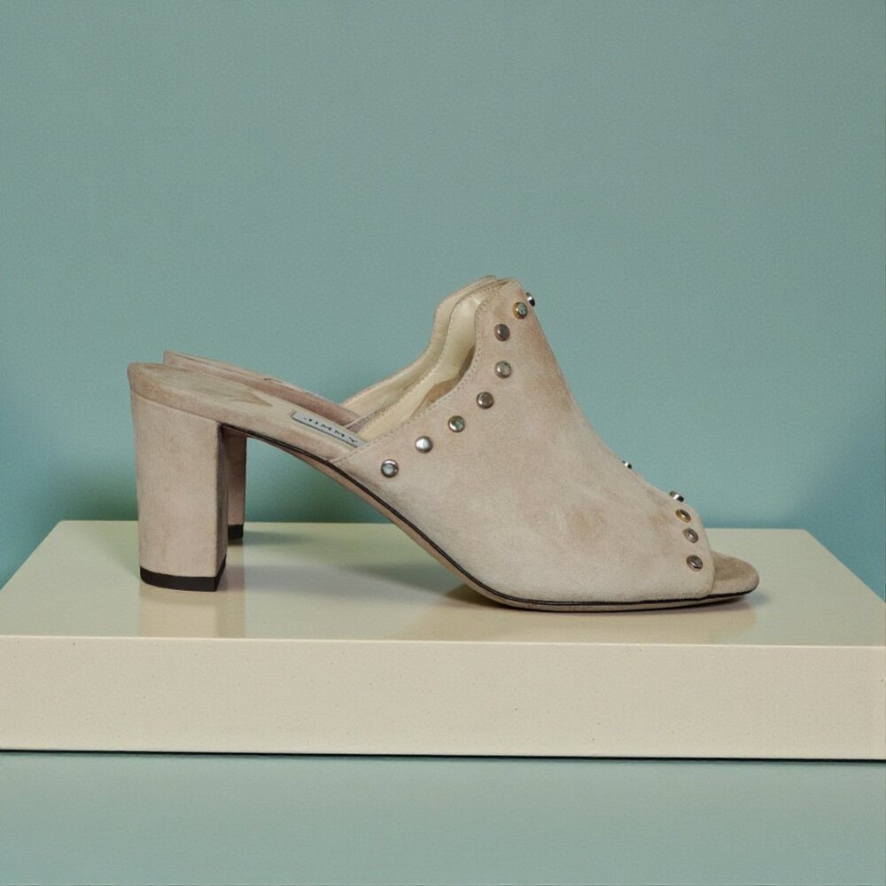 JIMMY CHOO Myla Studded Suede Mules